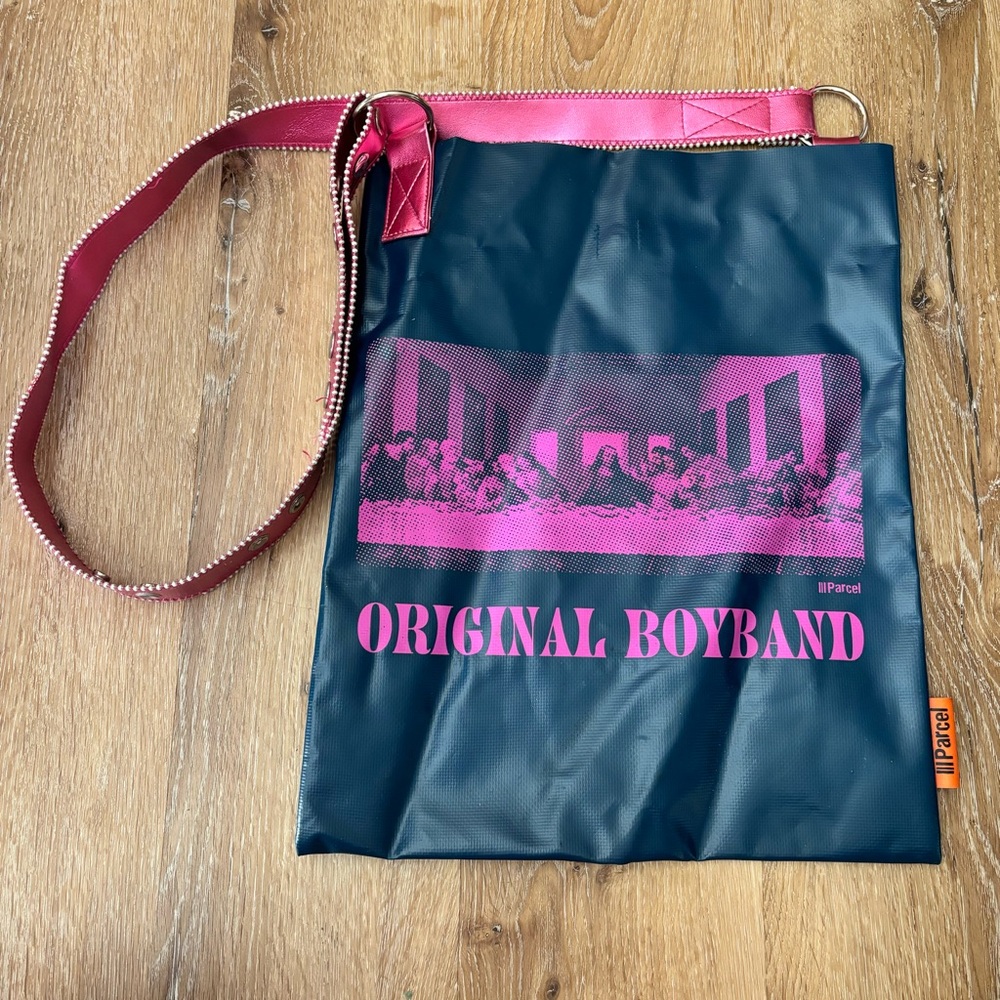 Vintage Y2K Parcel Original Boyband Last Supper Vinyl Messenger Tote Bag